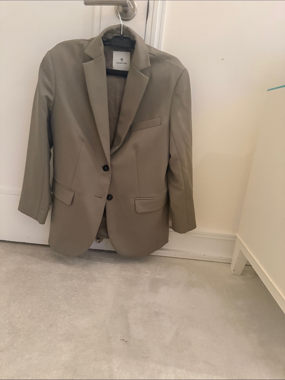 Anine Bing Taupe Single-Breasted Blazer